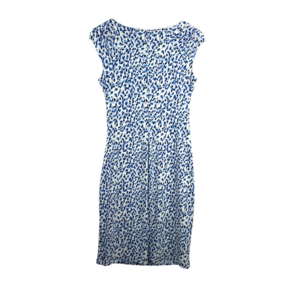 Lauren Ralph Lauren Sheath Dress sz 6 Blue White polka dot boho classic - Picture 5 of 9